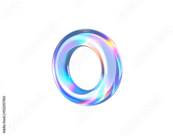 Fototapeta Iridescent Torus A luminous ring with shifting spectral hues reflecting light in a mesmerizing circular form