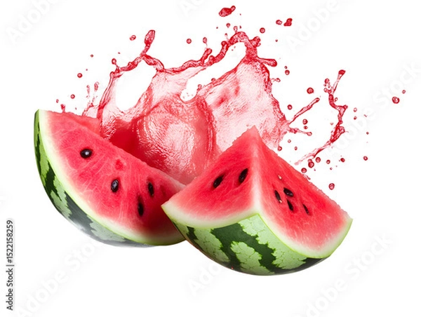 Fototapeta watermelon with watermelon juice splash isolated on.png