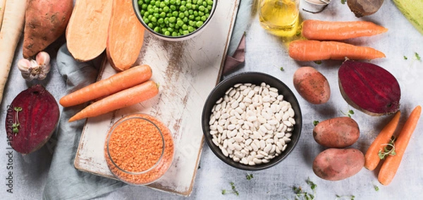 Obraz Vegan and vegetarian products.