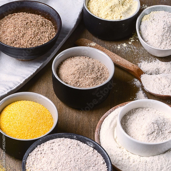 Obraz Assortment of baking flour.