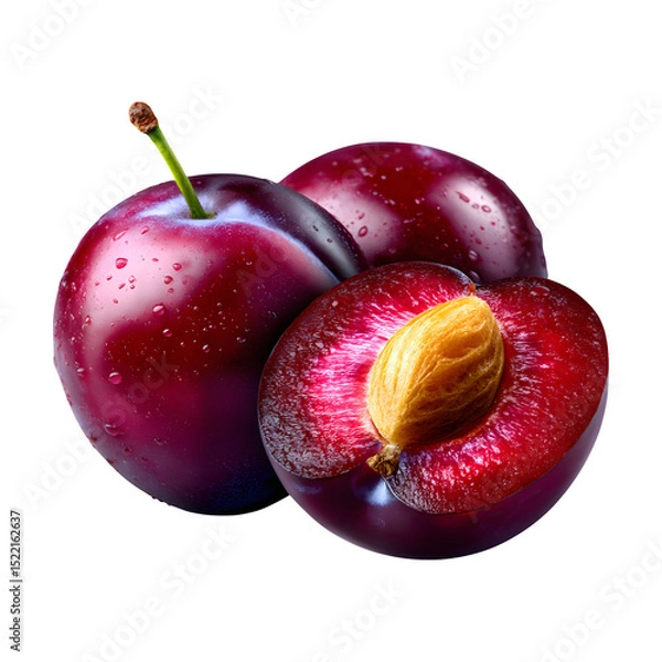 Obraz Whole and sliced plums