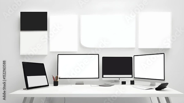 Fototapeta computer monitor with blank screen 