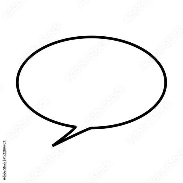 Fototapeta Minimalist Black and White Speech Bubble. Speech Bubble Single Line Icon. Chat bubble solid icons, minimalist. communication, conversation, thoughts. Vector illustration