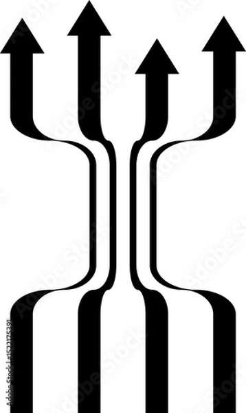 Fototapeta Abstract perspective line stripes arrow