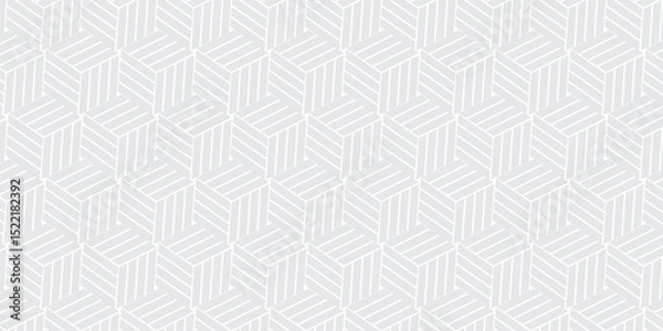 Fototapeta Seamless pattern with hexagon fabric geometric pattern. Abstract ornament chevron design background. Vector mosaic tile design closeup.	