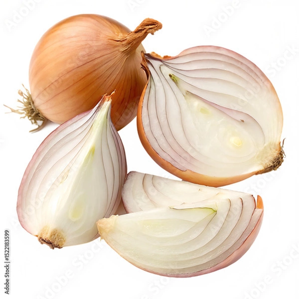 Fototapeta A chopped onion isolated on a transparent background
