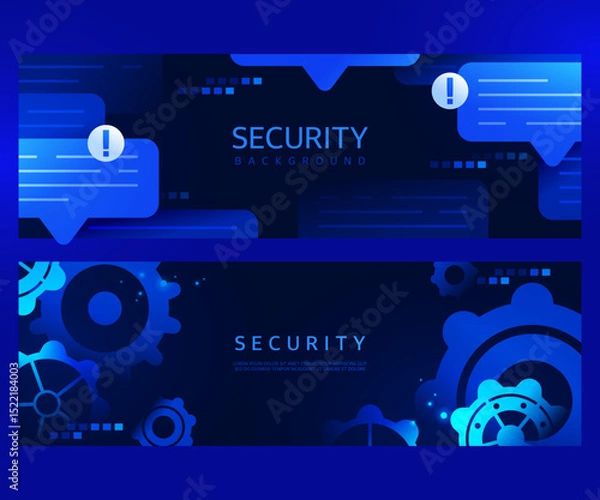 Obraz Business Background Horizontal Banner Set