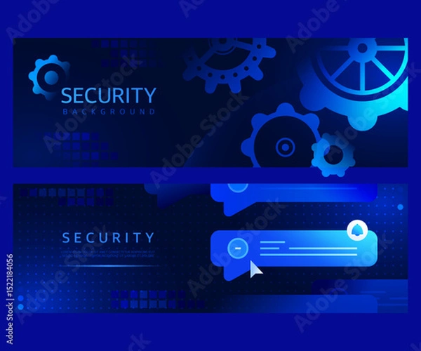Obraz Business Background Horizontal Banner Set