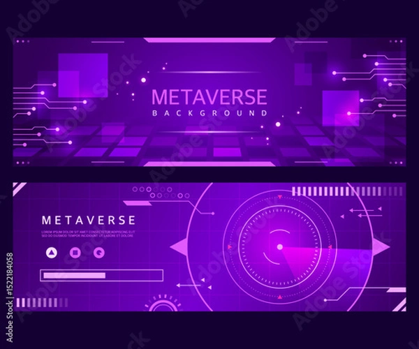 Obraz Business Background Horizontal Banner Set