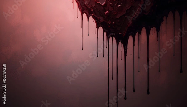 Obraz Dripping Heart-Shaped Blood Illustration