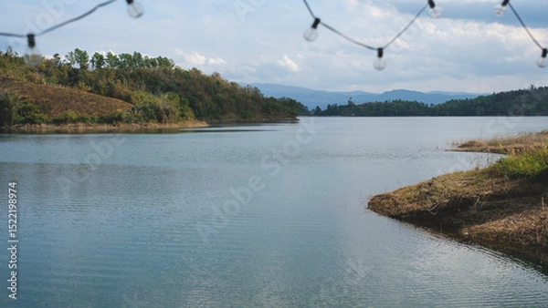 Fototapeta The river and mountains view