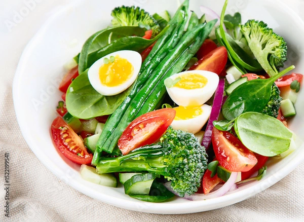 Obraz Fresh vegetables  salad with eggs