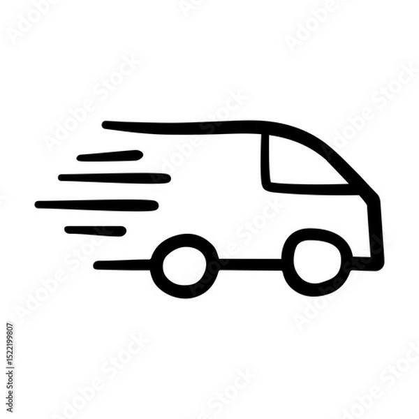 Obraz Fast delivery doodle vector icon
