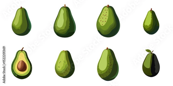Obraz Multiple vector illustrations avocado

