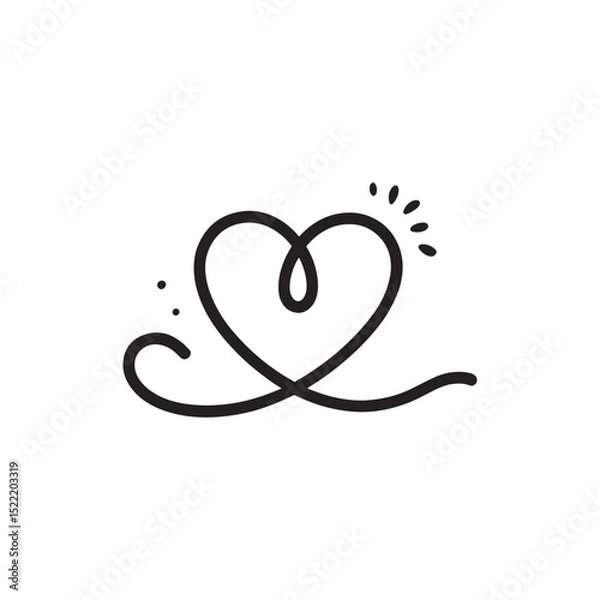 Obraz Unique heart logo Modern and minimalist vector and abstract logo