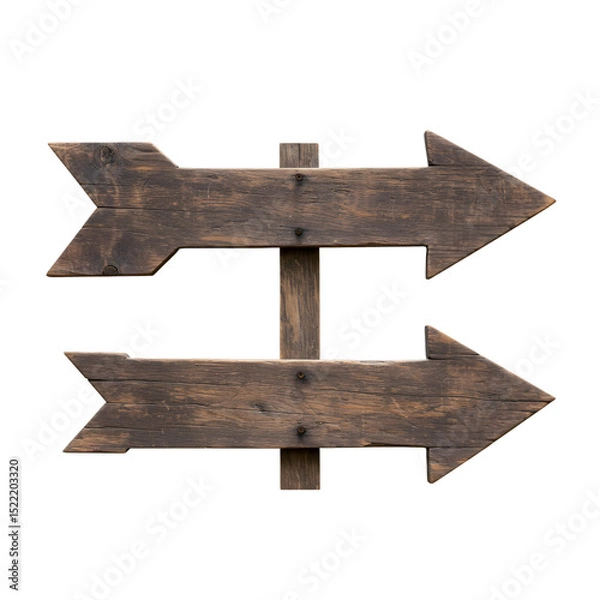 Obraz Rustic Wooden Arrow Signpost transparent background
