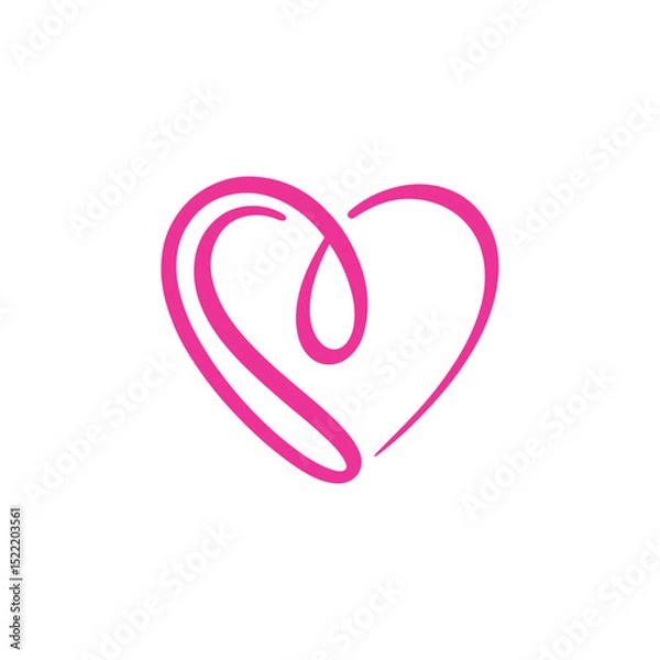 Obraz Unique heart logo Modern and minimalist vector and abstract logo