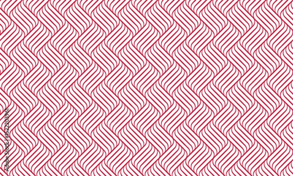 Fototapeta Red Stripes Seamless Pattern Background, Geometric Vector,Geometric Pattern Overlap Line Shape Design Vector Background colorful patterns...