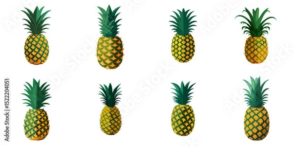 Fototapeta Multiple vector illustrations pineapple

