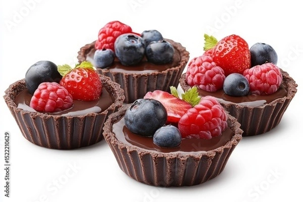 Fototapeta blueberry and raspberry tart