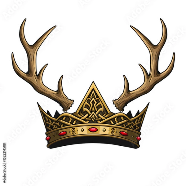 Obraz Antler Crown Regal Symbol of Power and Nature transparent background