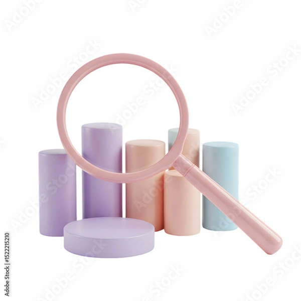 Obraz Pastel Cylinders Under Magnification A Visual Representation of Data Analysis transparent background