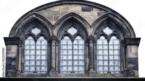 Fototapeta Stunning gothic architecture inspired window design. The intricate details enhance the beauty of any building. Perfect for art, decor, or historical themes. Generative AI