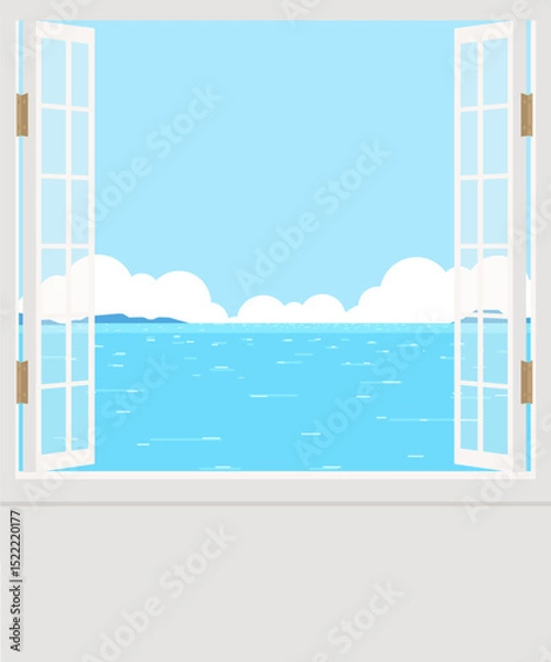 Fototapeta 창밖의 바다풍경