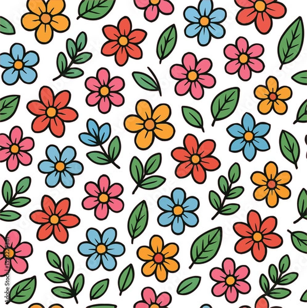 Fototapeta seamless floral pattern