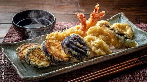 Fototapeta 盛り付け美しい天ぷら盛り合わせ