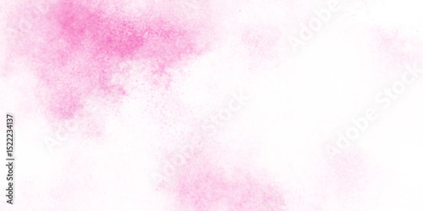 Obraz fresh and blurry pink cloud sky on art graphics, creative colorful modern pink paper, Soft and cloudy watercolor stain of pink paint texture, brush painted watercolor abstract painting background.