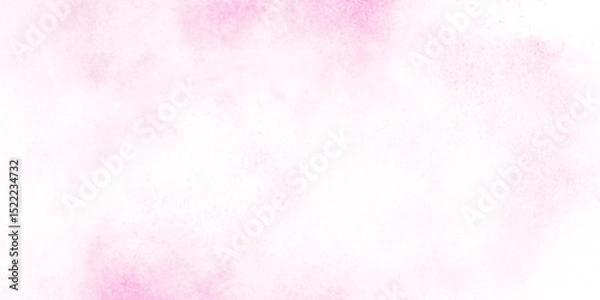 Obraz fresh and blurry pink cloud sky on art graphics, creative colorful modern pink paper, Soft and cloudy watercolor stain of pink paint texture, brush painted watercolor abstract painting background.