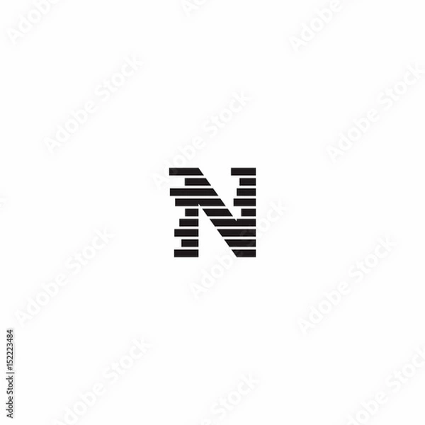 Fototapeta N Letter Fast Logo Vector
