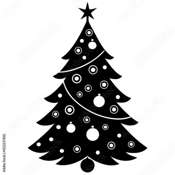 Obraz christmas tree vector illustration