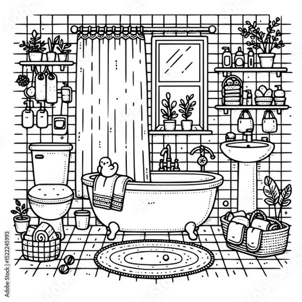 Obraz coloring book page for kids