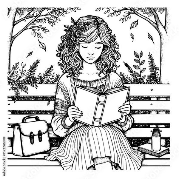Obraz coloring book page for kids