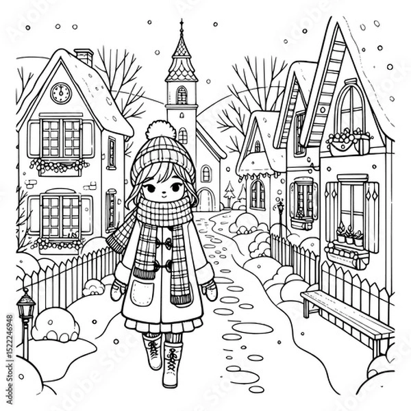 Obraz coloring book page for kids