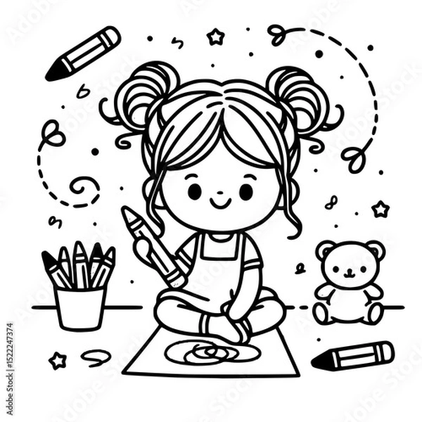 Obraz coloring book page for kids