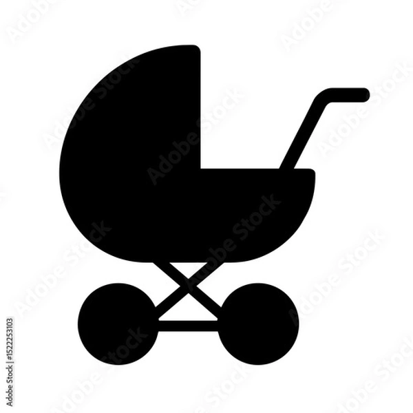 Obraz Baby stroller icon in solid style