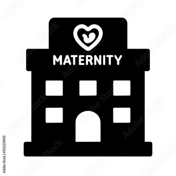 Obraz Maternity hospital icon in solid style
