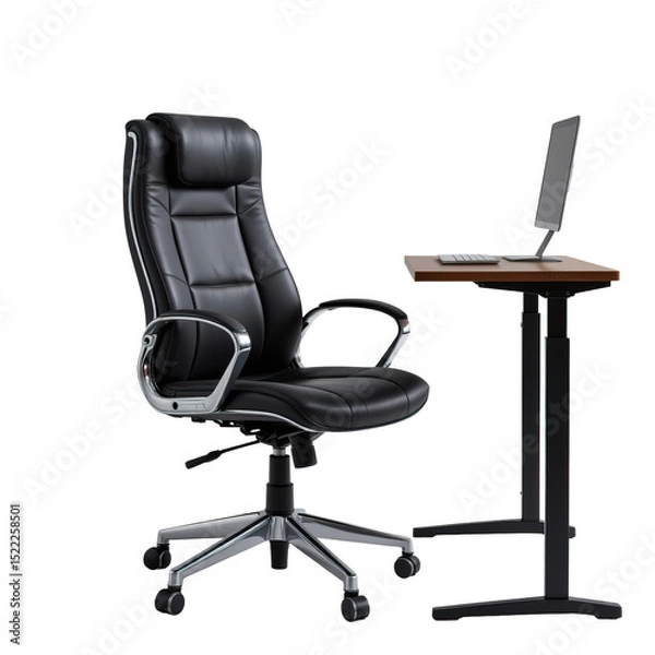 Fototapeta Modern Office Chair and Minimalist Desk Setup in Contemporary Workspace Arrangement