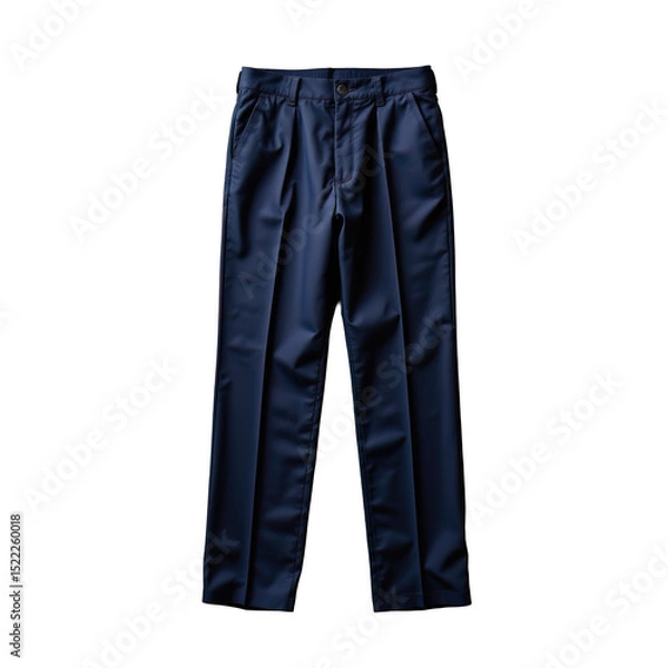 Fototapeta Tailored navy blue dress pants for men, suitable for formal and casual occasions, high-quality fabric finish
