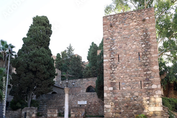 Obraz The Alcazaba was founded in the middle of the 11th century by the Moorish Sultan Badīs, Malaga, Andalusia, Spain       