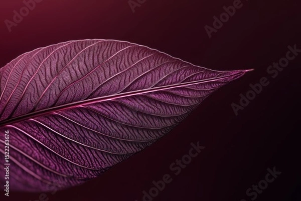 Obraz Detailed close-up of a textured purple leaf.