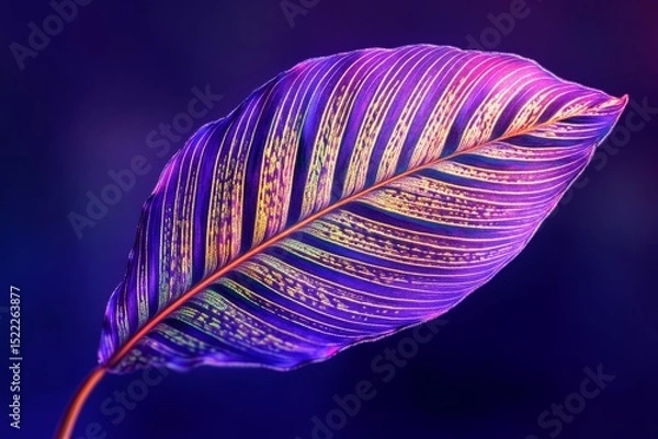 Obraz Detailed close-up of a vibrant leaf.