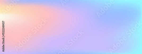 Fototapeta Dreamy vector tech gradient background. Rainbow color futuristic technology blur bg. Horizontal fantasy banner. Fluid unicorn banner. Blue pink twisted hologram backdrop. Colorful holographic texture