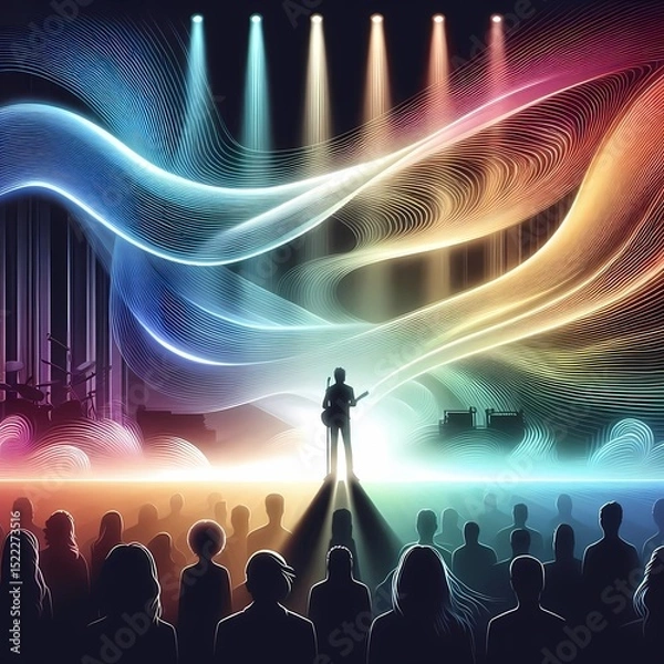Fototapeta Vibrant Stage Performance with Colorful Lights  
