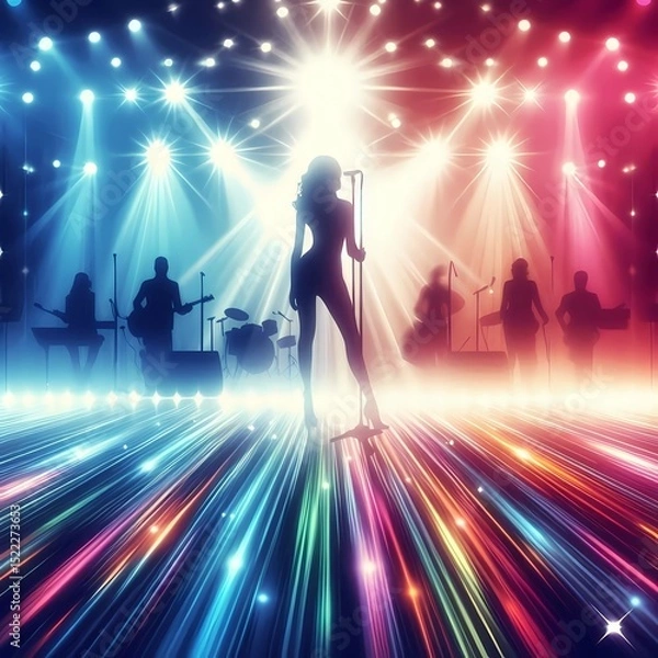 Fototapeta Vibrant Stage Performance with Colorful Lights  
