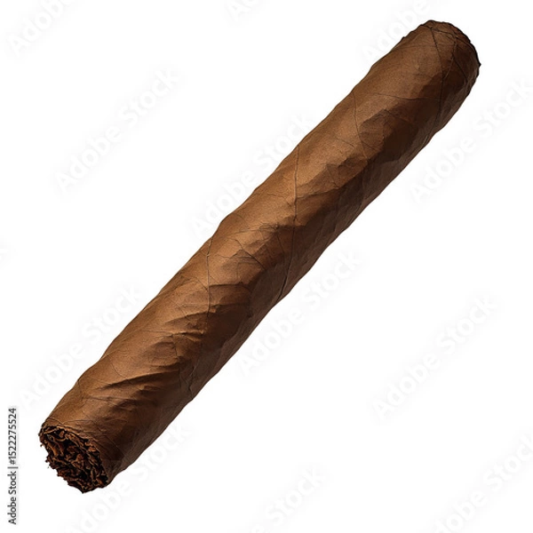 Obraz An expertly rolled cigar, showcasing its rich, tobacco leaf, is isolated to invite reflection on the refined pleasure of indulgence.