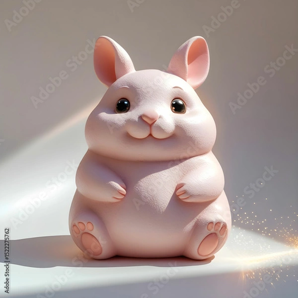 Obraz A squishy stress relief toy shaped like a cute animal, shown front view.